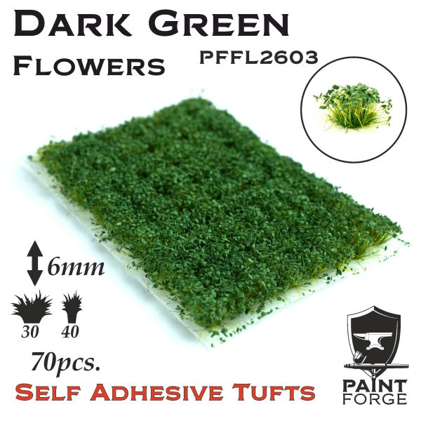 Paint Forge Flowers Dark Green 6mm 70 szt