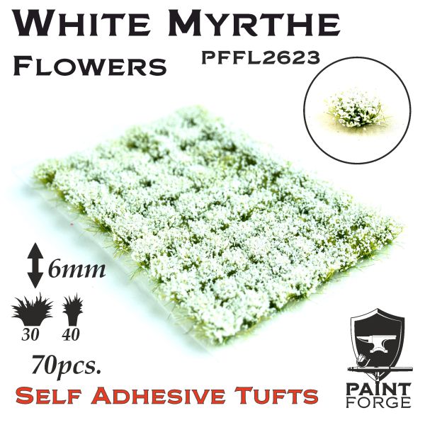 Paint Forge Flowers White Myrthe 6mm 70 szt