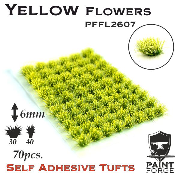 Paint Forge Flowers Yellow 6mm 70 szt